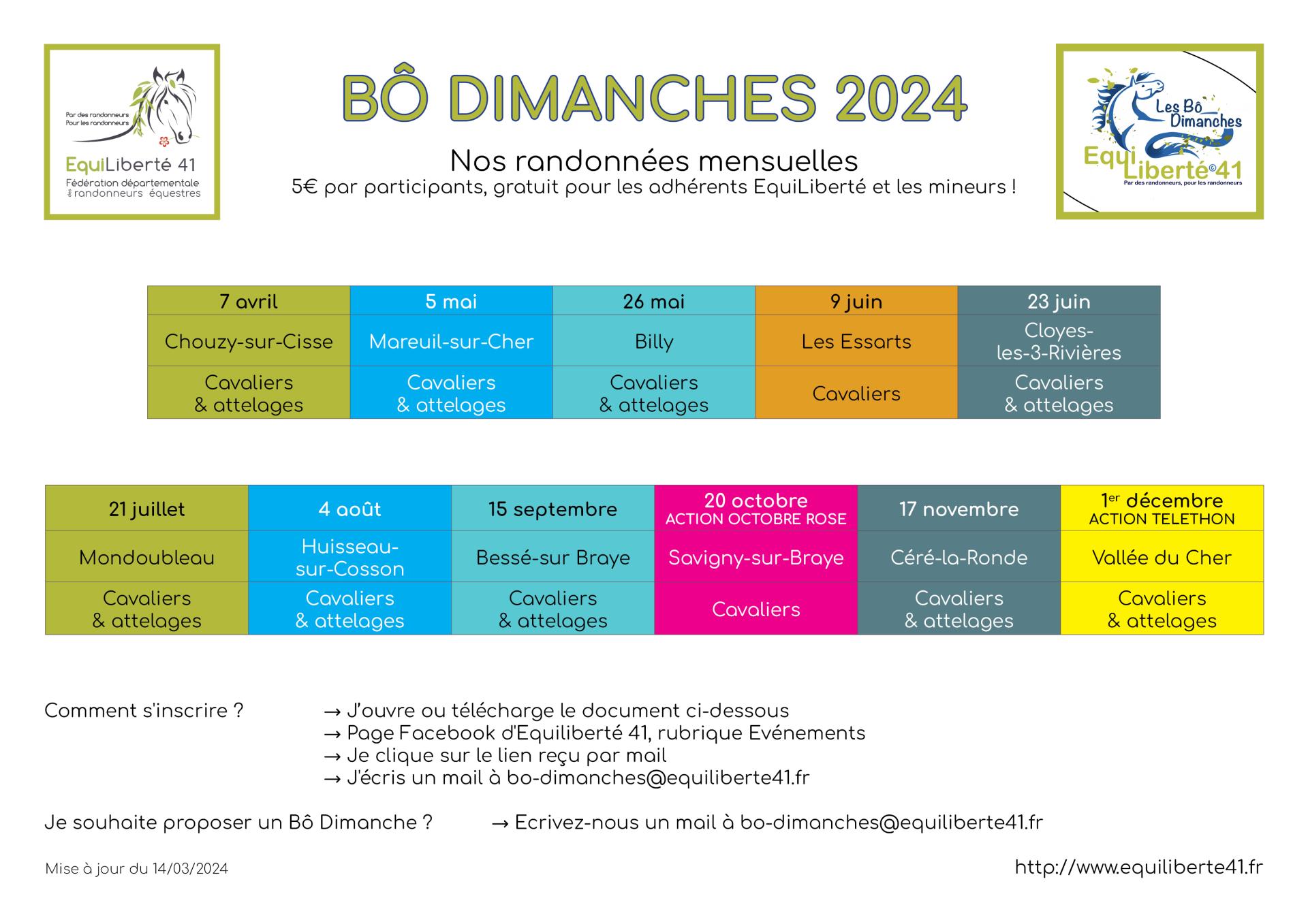 Planning Bô Dimanches 2024